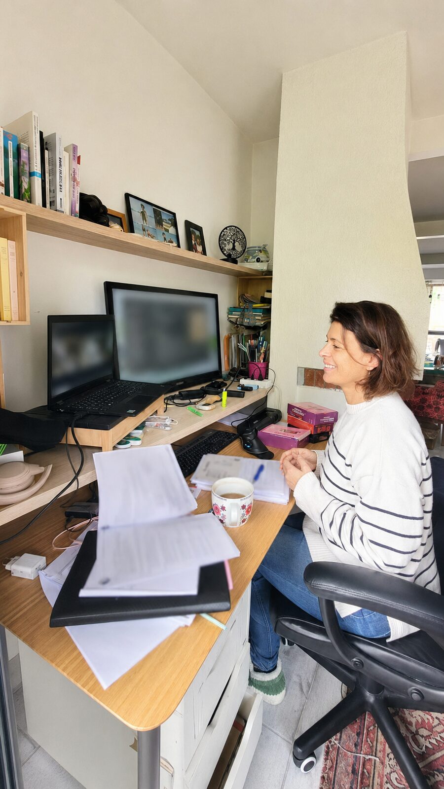 Nathalie guidant une séance de breathwork en ligne